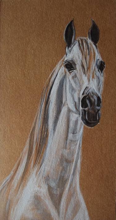 Original Figurative Horse Paintings by Patricia Coenjaerts