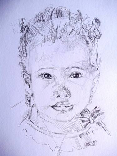 Print of Portraiture Health & Beauty Drawings by Patricia Coenjaerts