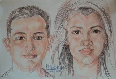 Print of Portraiture Family Drawings by Patricia Coenjaerts