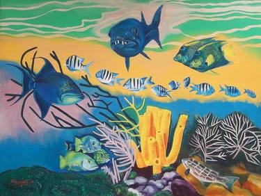 Print of Pop Art Fish Paintings by Patricia Coenjaerts