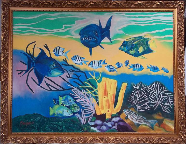 Original Pop Art Fish Painting by Patricia Coenjaerts