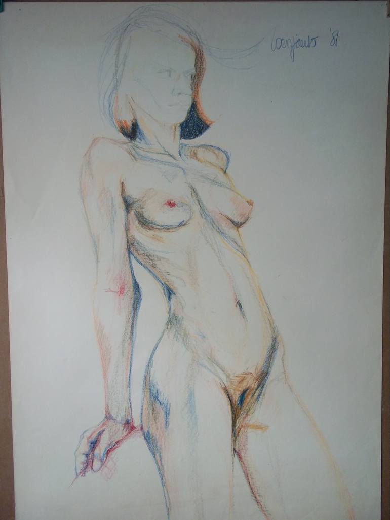 Original Figurative Nude Drawing by Patricia Coenjaerts