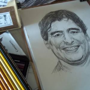 Collection Tribute to the Great Masters with football. "Portrait of Soccer"  