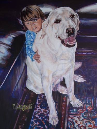 Print of Fine Art Dogs Paintings by Patricia Coenjaerts