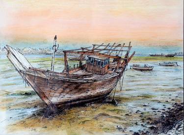Original Photorealism Boat Paintings by Tejbir Singh
