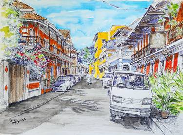 Original Illustration Architecture Paintings by Tejbir Singh