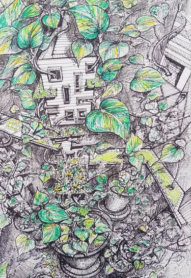 Saatchi Art Artist Tejbir Singh; Drawings, “Green Towers” #art