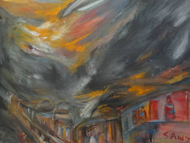 Original Abstract Cities Painting by Lilamani De Silva