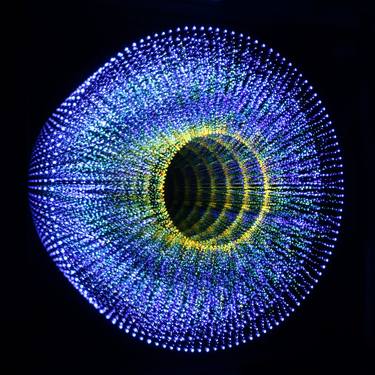 "CODE 121" SOLD, Infinity Mirror / Light Art- Wall Object, thumb