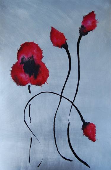Original Abstract Floral Paintings by Rachel McCullock