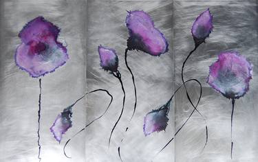Purple Blooms Triptych thumb
