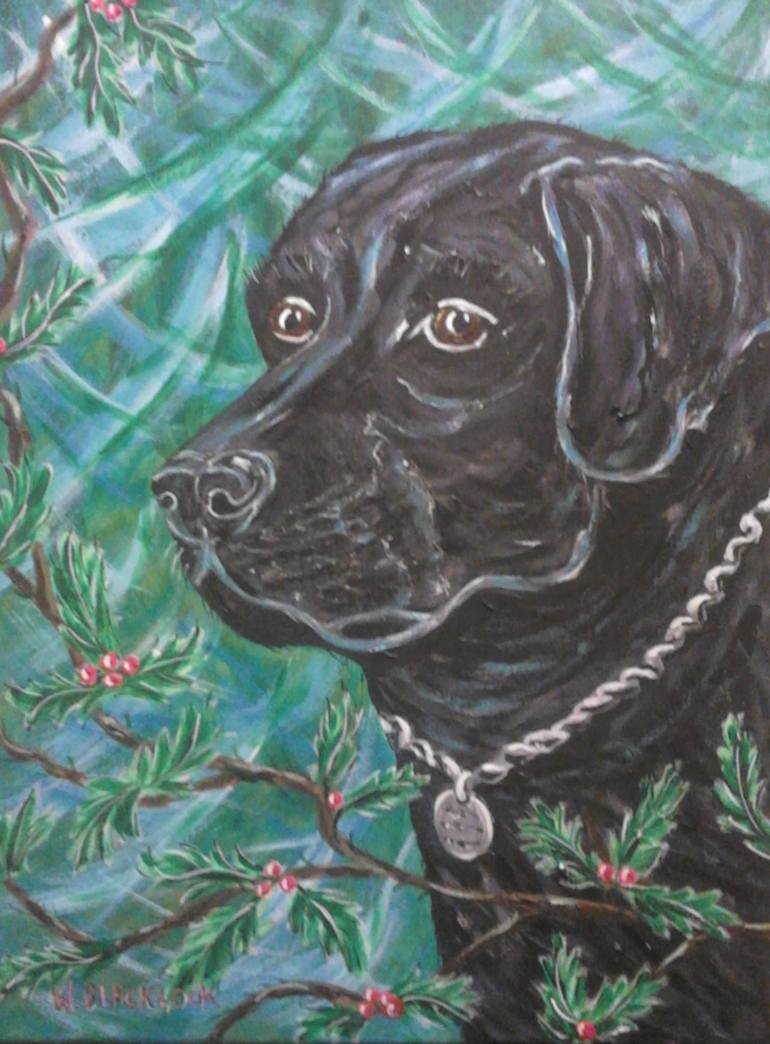 Black lab best sale acrylic painting