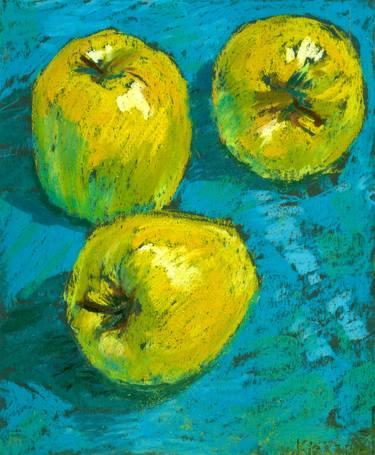 Green Apples on Tablecloth thumb