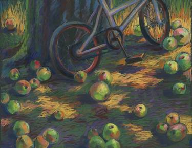 Original Impressionism Bicycle Drawings by Kira Sokolovskaia