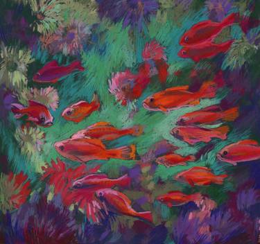 Original Impressionism Fish Drawings by Kira Sokolovskaia