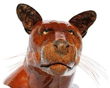 "Patience" Mountain Lion Cougar Metal Sculpture thumb