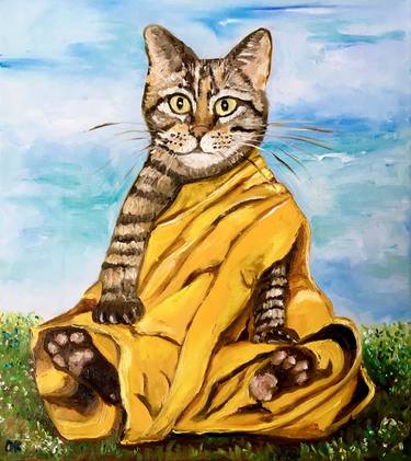 Original Impressionism Cats Paintings by Olga Koval