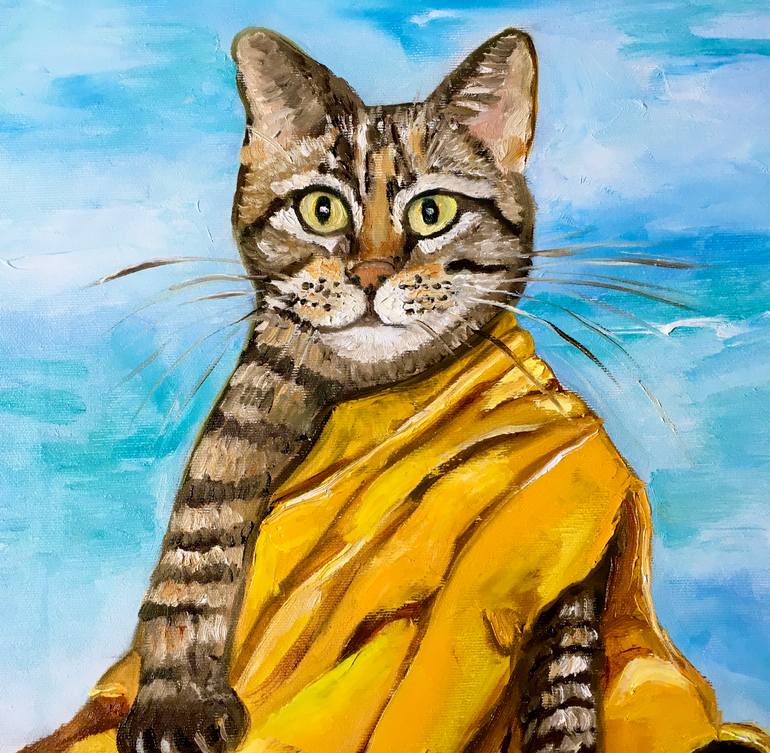 Original Contemporary Cats Painting by Olga Koval