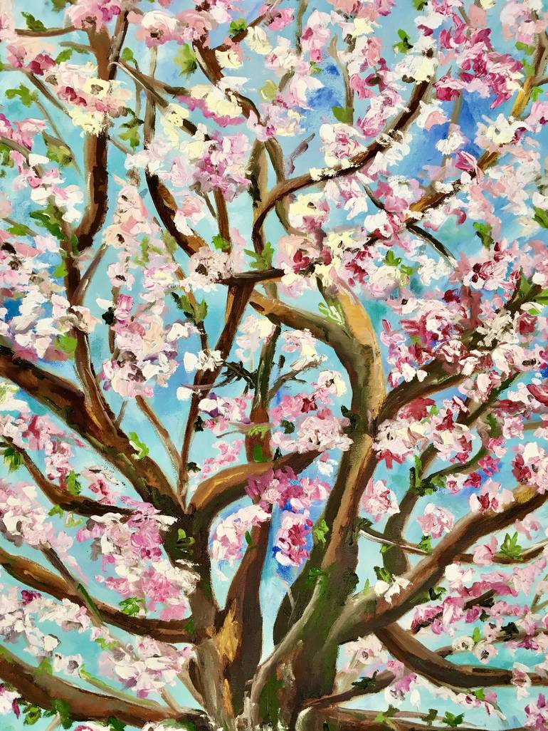 Original Impressionism Tree Painting by Olga Koval