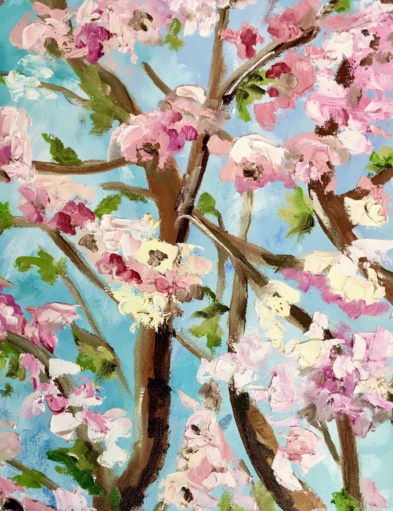 Original Impressionism Tree Painting by Olga Koval