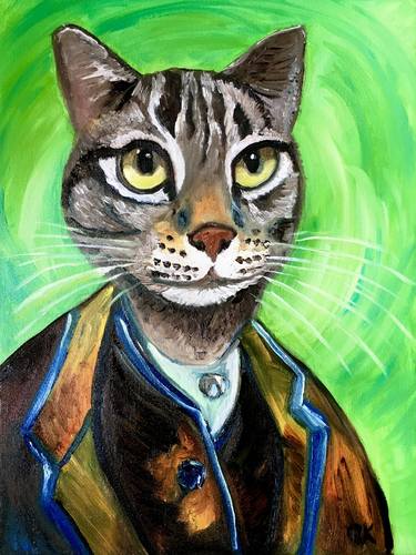Cat Vincent Van Gogh inspired by his self-portrait thumb