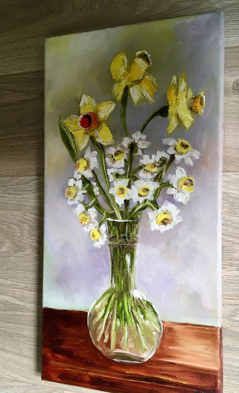 Original Impressionism Floral Painting by Olga Koval