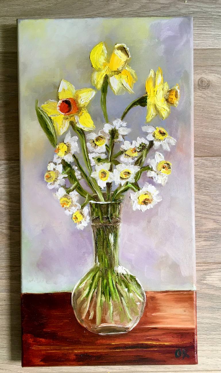 Original Expressionism Floral Painting by Olga Koval