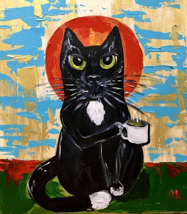 Print of Cats Paintings by Olga Koval