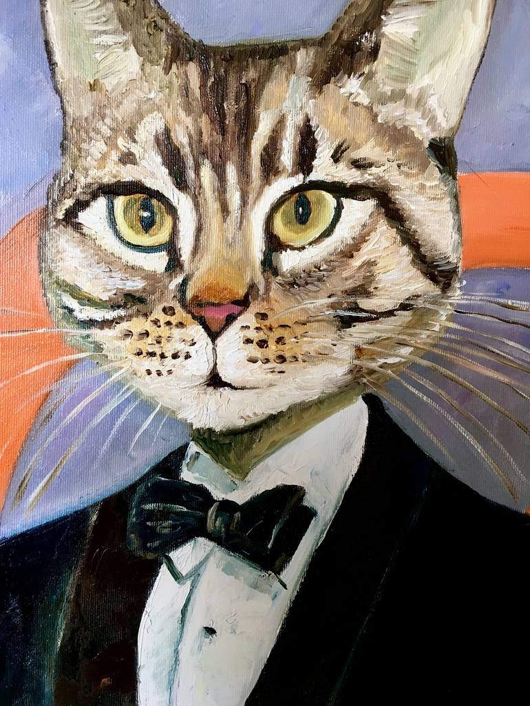 Original Conceptual Cats Painting by Olga Koval