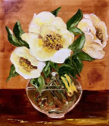Original Fine Art Floral Paintings by Olga Koval