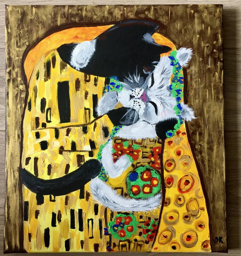 Original Cats Painting by Olga Koval