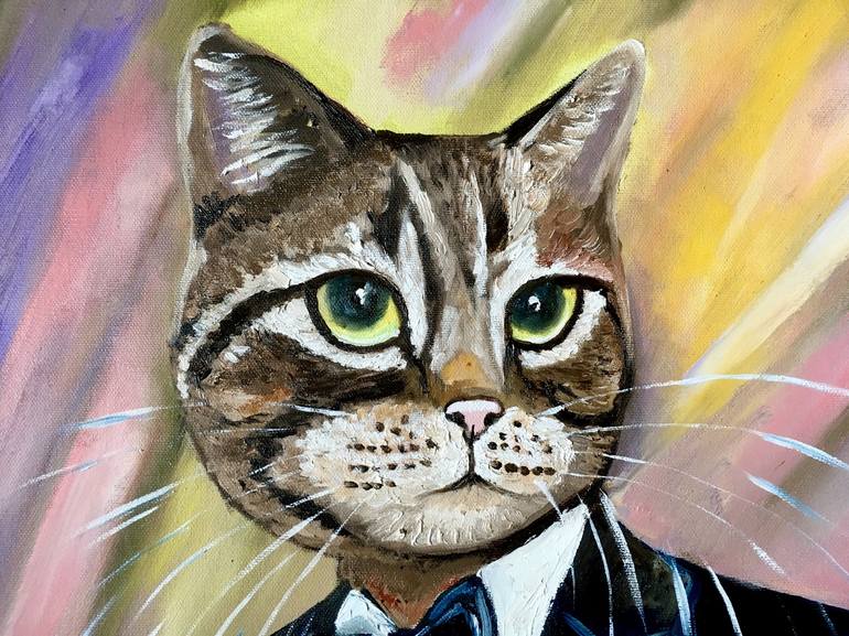 Original Cats Painting by Olga Koval