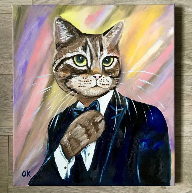 Original Cats Painting by Olga Koval