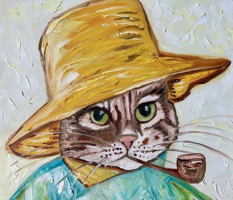 Original Cats Painting by Olga Koval