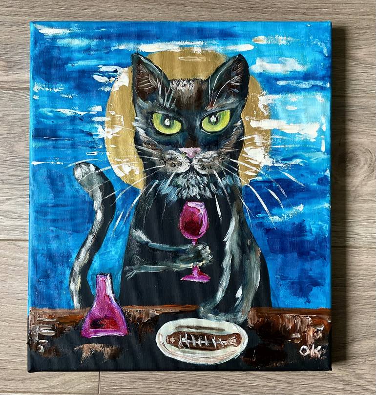 Original Cats Painting by Olga Koval