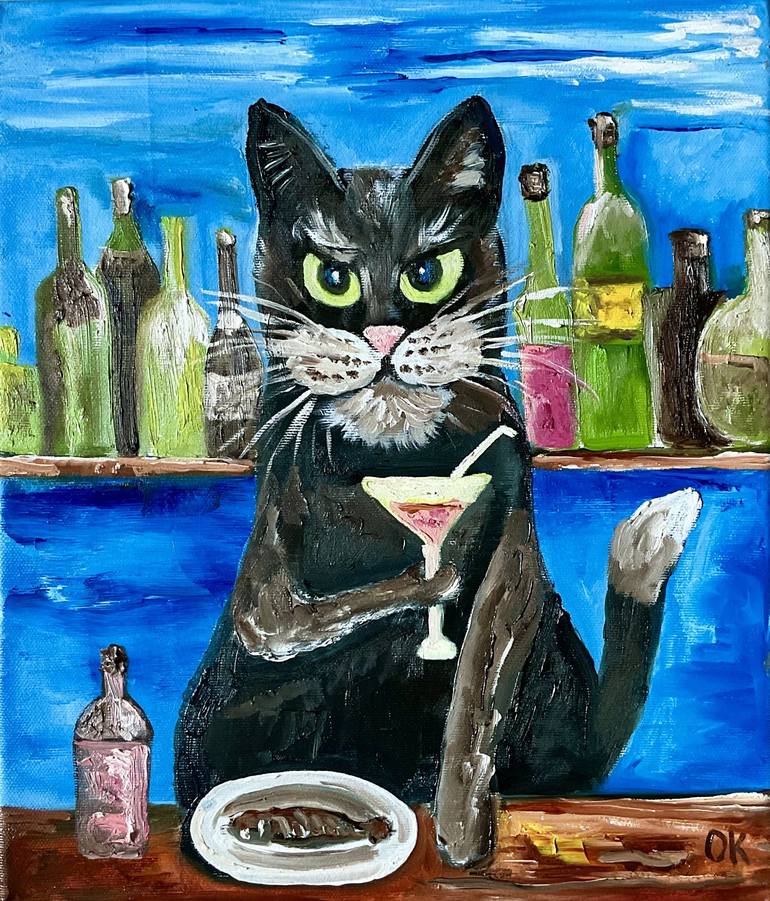 Original Cats Painting by Olga Koval