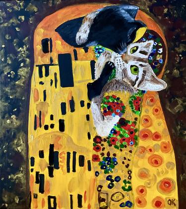 Feline kiss, cats and Klimt thumb
