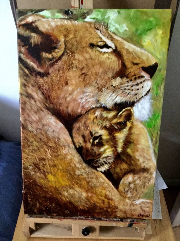 Original Impressionism Animal Painting by Olga Koval