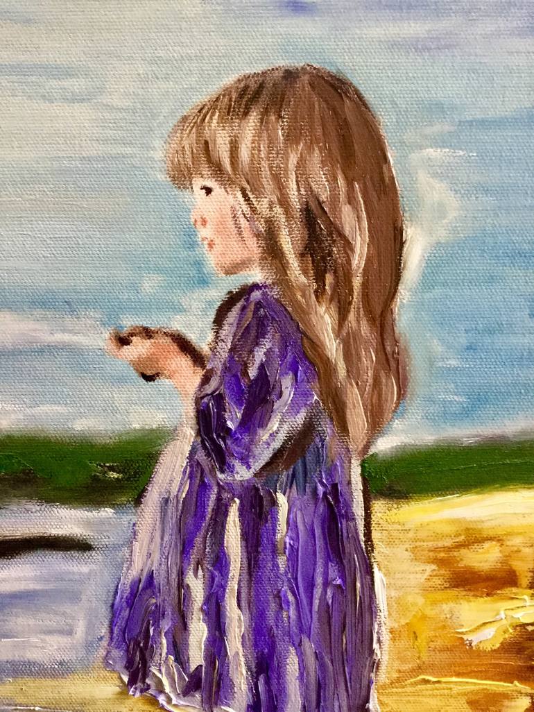 Original Impressionism Children Painting by Olga Koval