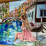 Venice . Oil painting on stretched linen canvas . Edges has been painted . Certificate of authenticity .
It is the city of mirrors, the city of mirages, at once solid and liquid, at once air and stone.
Signed on the front.
I created this painting using fine artist oil paints which will not fade when they get exposed to UV light 
This work is sold unframed and shipped in cardboard box which is very secure for shipping canvases .