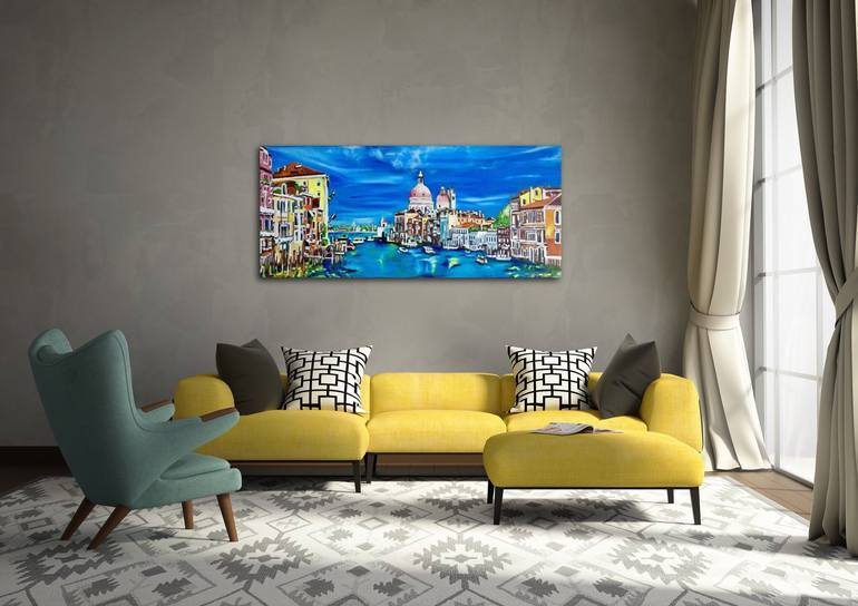 Original Abstract Expressionism Cities Painting by Olga Koval