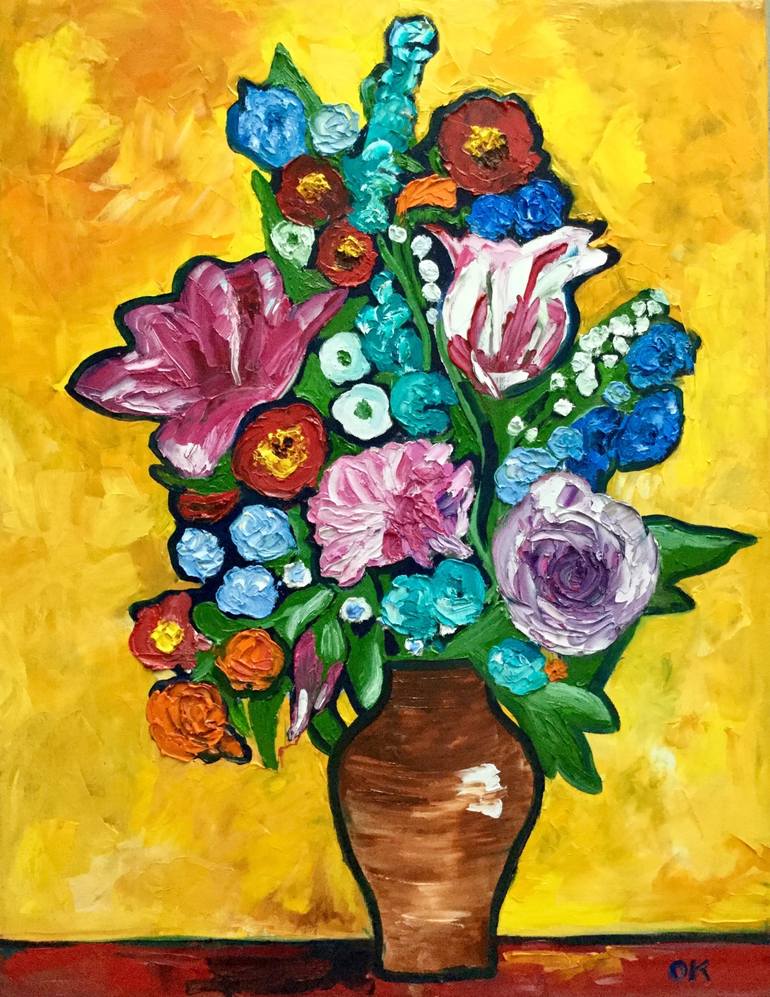 Original Floral Painting by Olga Koval