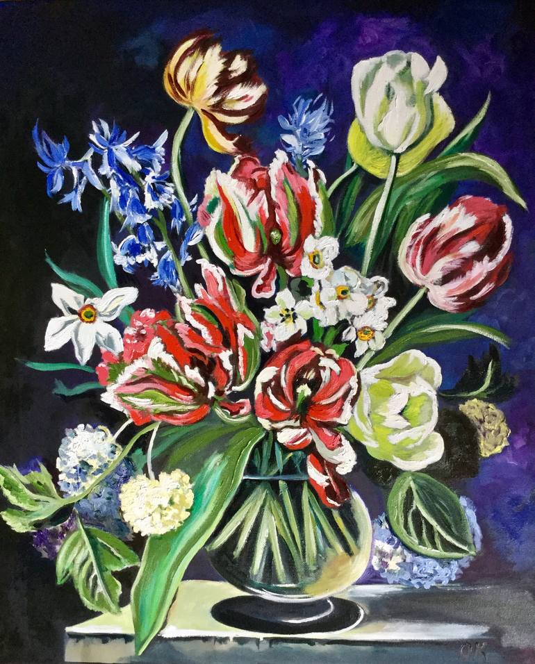 Original Floral Painting by Olga Koval