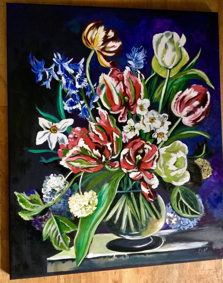 Original Floral Painting by Olga Koval