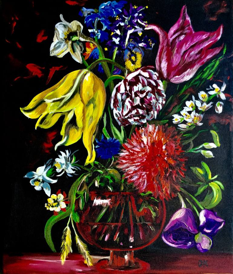 Original Floral Painting by Olga Koval