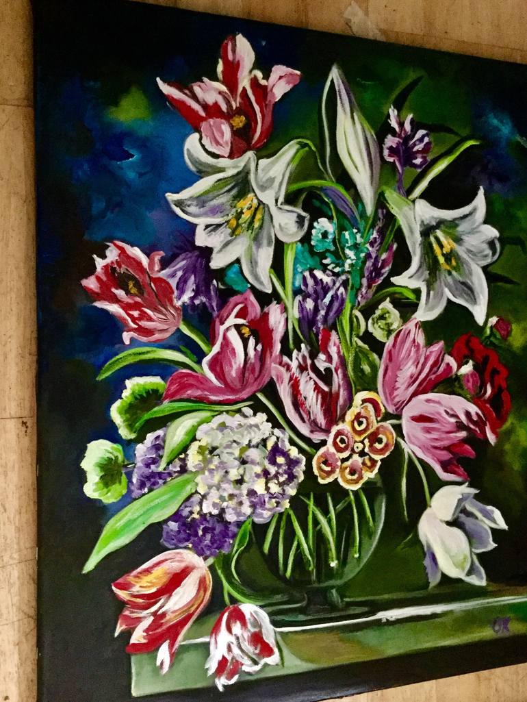 Original Floral Painting by Olga Koval