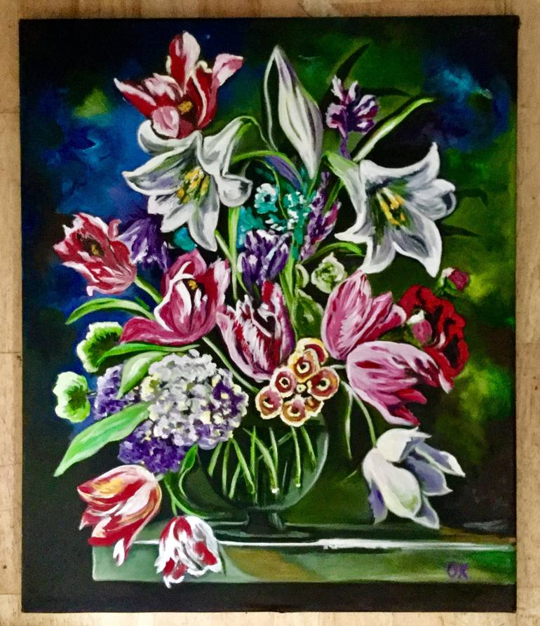 Original Floral Painting by Olga Koval