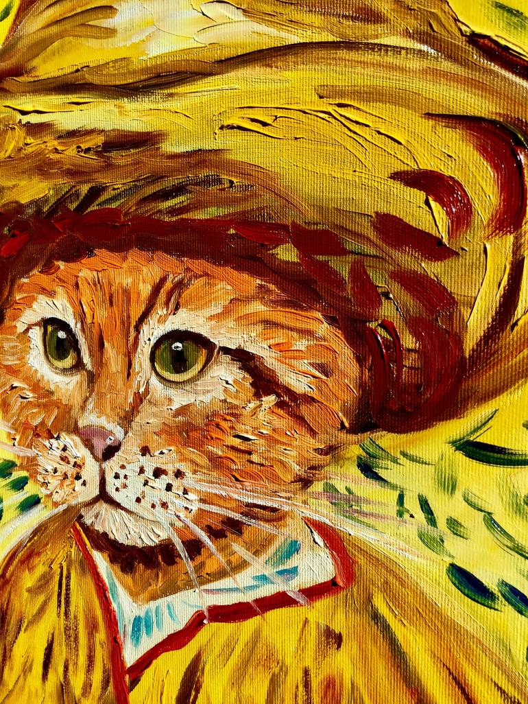 Original Impressionism Cats Painting by Olga Koval