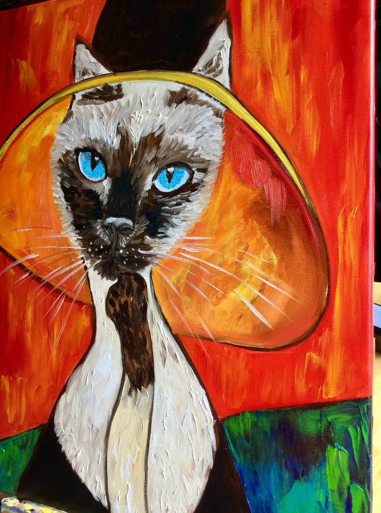 Original Cats Painting by Olga Koval