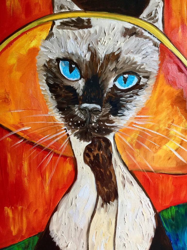 Original Cats Painting by Olga Koval